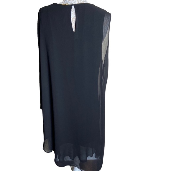 NWT Kobi Halperin Sheila One-Sleeve Chiffon Dress Black size XXL - Picture 4 of 9